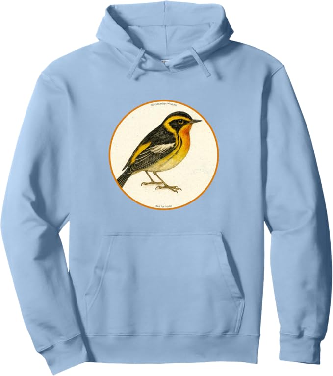 Retro Blackburnian Warbler Hoodie – Vintage Bird Design Sweatshirt