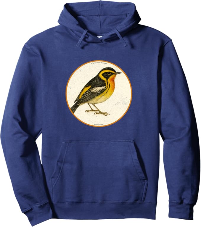 Retro Blackburnian Warbler Hoodie – Vintage Bird Design Sweatshirt