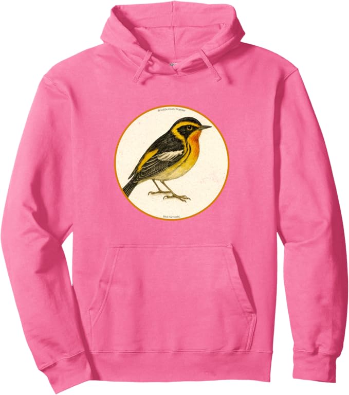 Retro Blackburnian Warbler Hoodie – Vintage Bird Design Sweatshirt