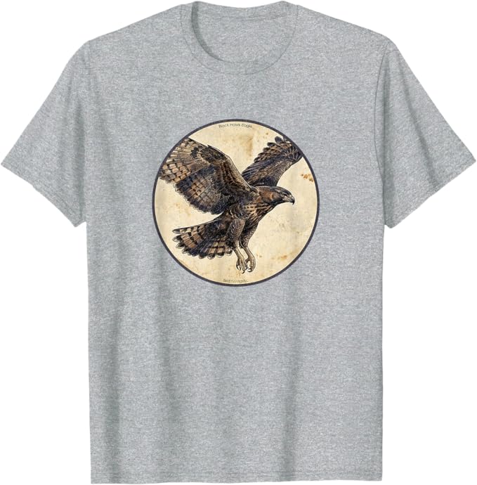 Retro Black Hawk-Eagle T-Shirt Design 10 Colors by Bird Fantastic | Birding Graphic Tee