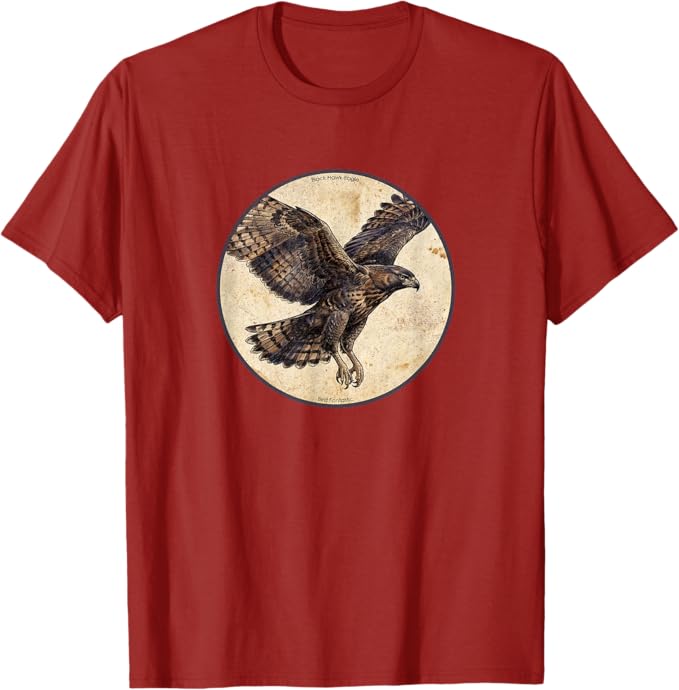 Retro Black Hawk-Eagle T-Shirt Design 10 Colors by Bird Fantastic | Birding Graphic Tee