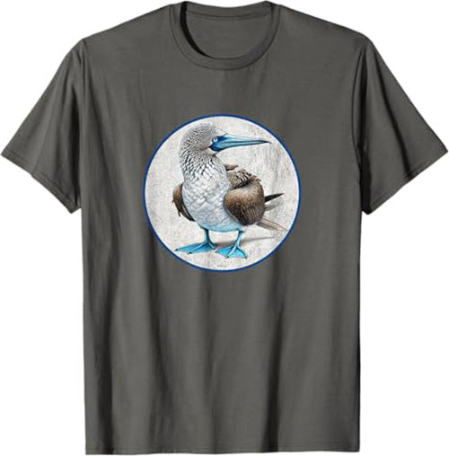 Blue Footed Booby T-Shirt Retro Design by Bird.fan