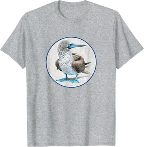 Blue Footed Booby T-Shirt Retro Design by Bird.fan