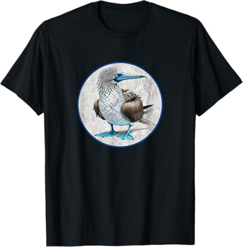 Blue Footed Booby T-Shirt Retro Design by Bird.fan