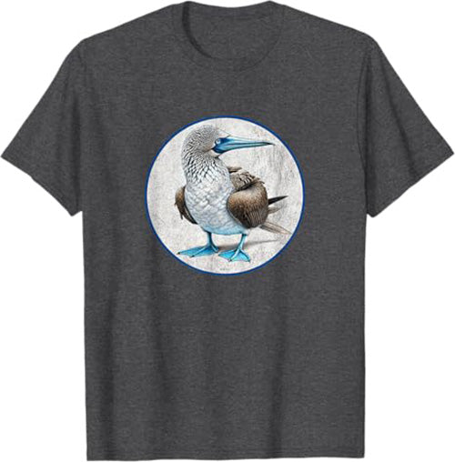 Blue Footed Booby T-Shirt Retro Design by Bird.fan