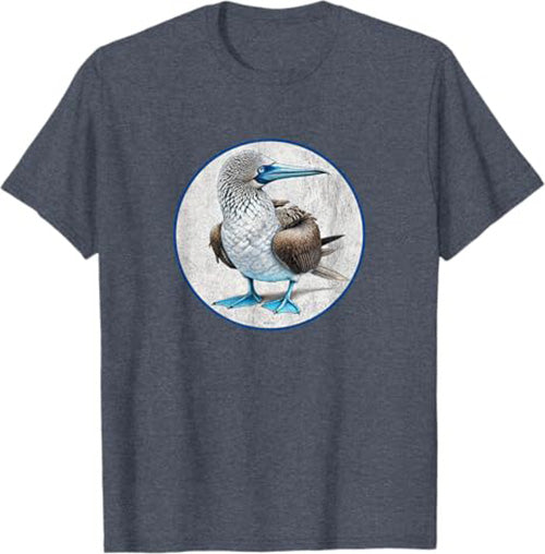 Blue Footed Booby T-Shirt Retro Design by Bird.fan