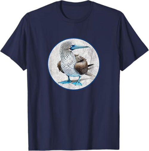 Blue Footed Booby T-Shirt Retro Design by Bird.fan