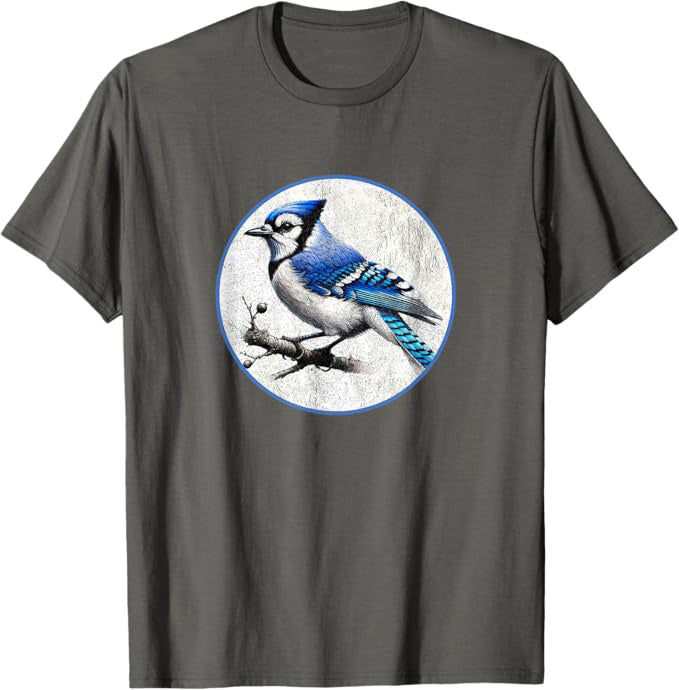 Blue Jay T-Shirt Retro Design by Bird.fan