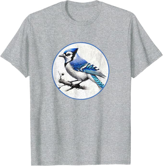 Blue Jay T-Shirt Retro Design by Bird.fan