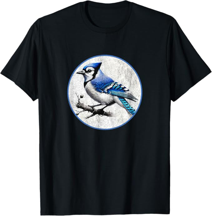 Blue Jay T-Shirt Retro Design by Bird.fan