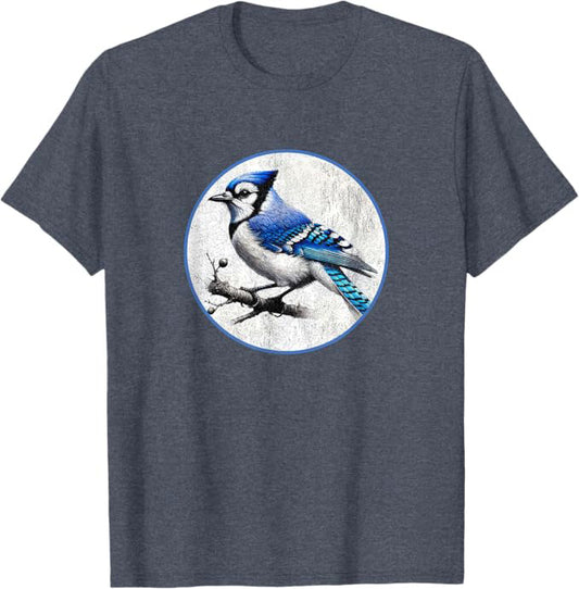 Blue Jay T-Shirt Retro Design by Bird.fan
