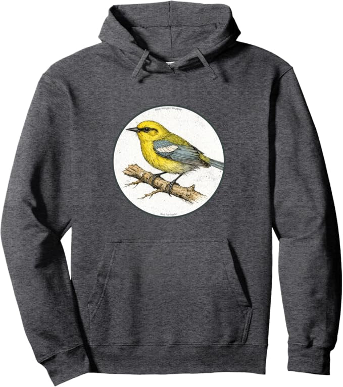 Retro Blue-Winged Warbler Hoodie – Vintage Bird Design Sweatshirt
