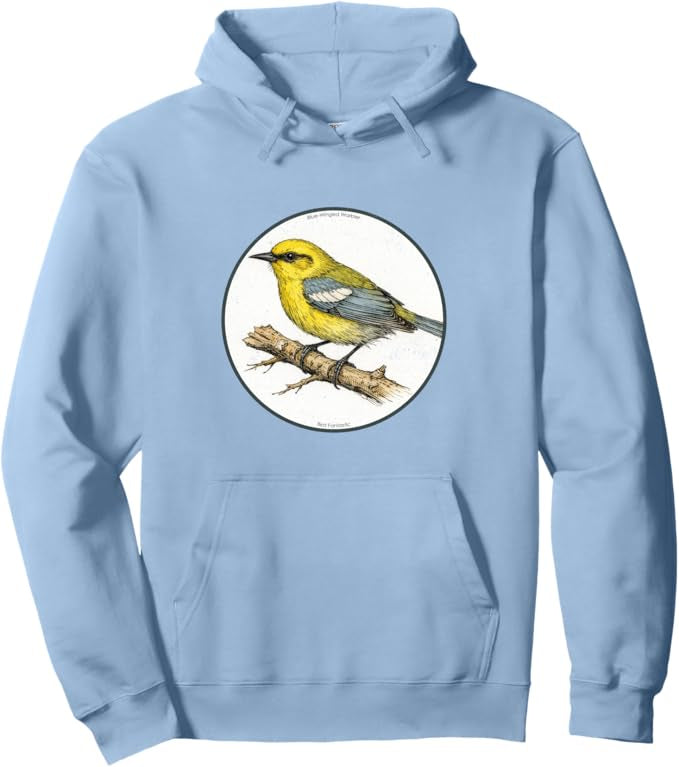 Retro Blue-Winged Warbler Hoodie – Vintage Bird Design Sweatshirt