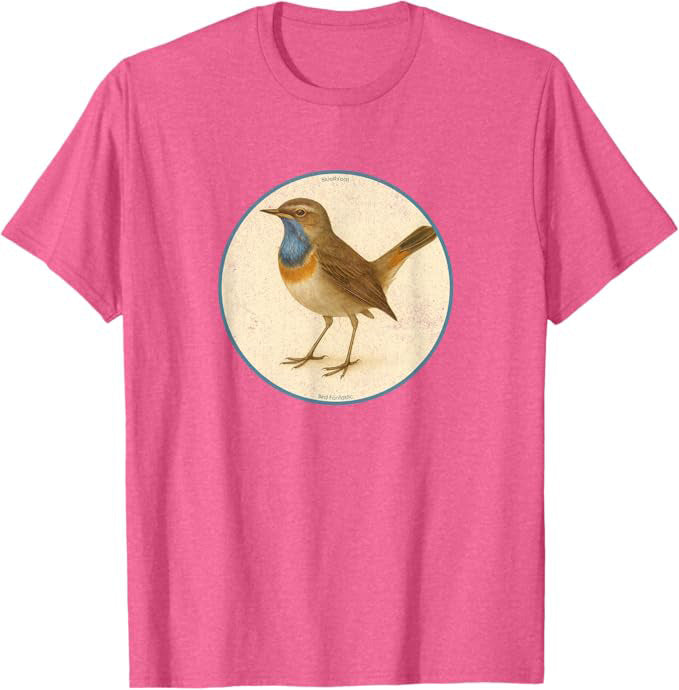 Bluethroat T-Shirt Retro Design by Bird.fan | Birding Graphic Tee