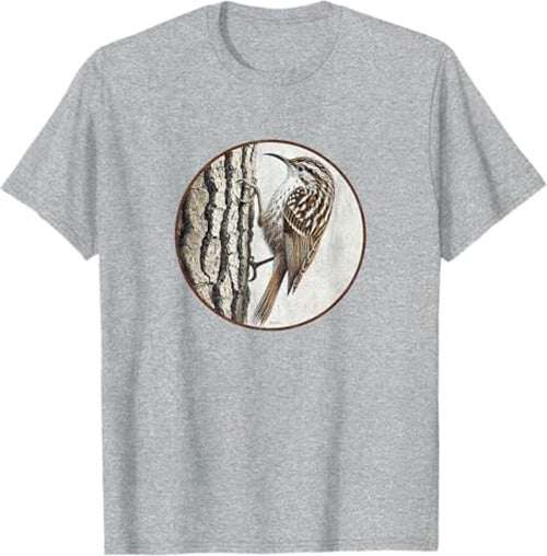 Brown Creeper T-Shirt Retro Design by Bird.fan