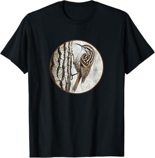 Brown Creeper T-Shirt Retro Design by Bird.fan