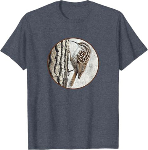 Brown Creeper T-Shirt Retro Design by Bird.fan