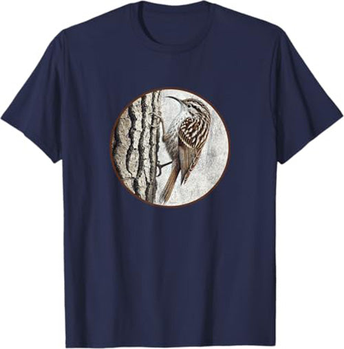 Brown Creeper T-Shirt Retro Design by Bird.fan