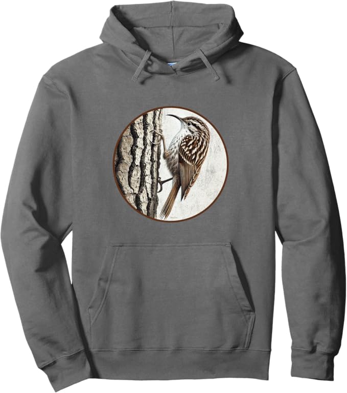 Retro Brown Creeper Hoodie – Vintage Bird Design Sweatshirt