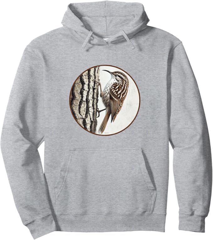 Retro Brown Creeper Hoodie – Vintage Bird Design Sweatshirt