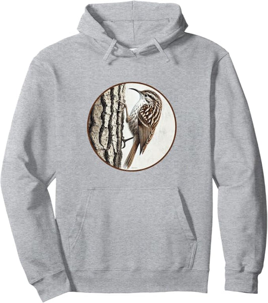 Retro Brown Creeper Hoodie – Vintage Bird Design Sweatshirt