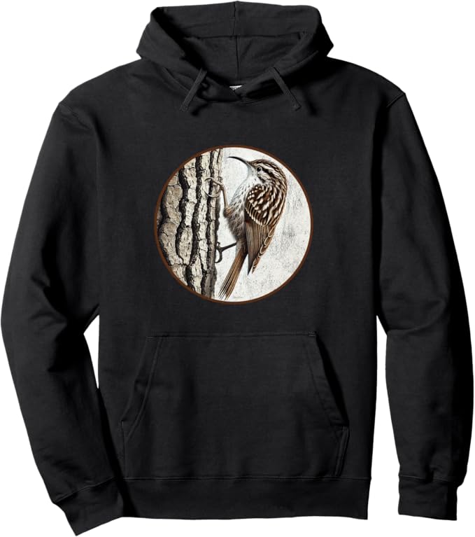 Retro Brown Creeper Hoodie – Vintage Bird Design Sweatshirt