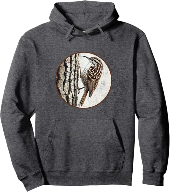 Retro Brown Creeper Hoodie – Vintage Bird Design Sweatshirt