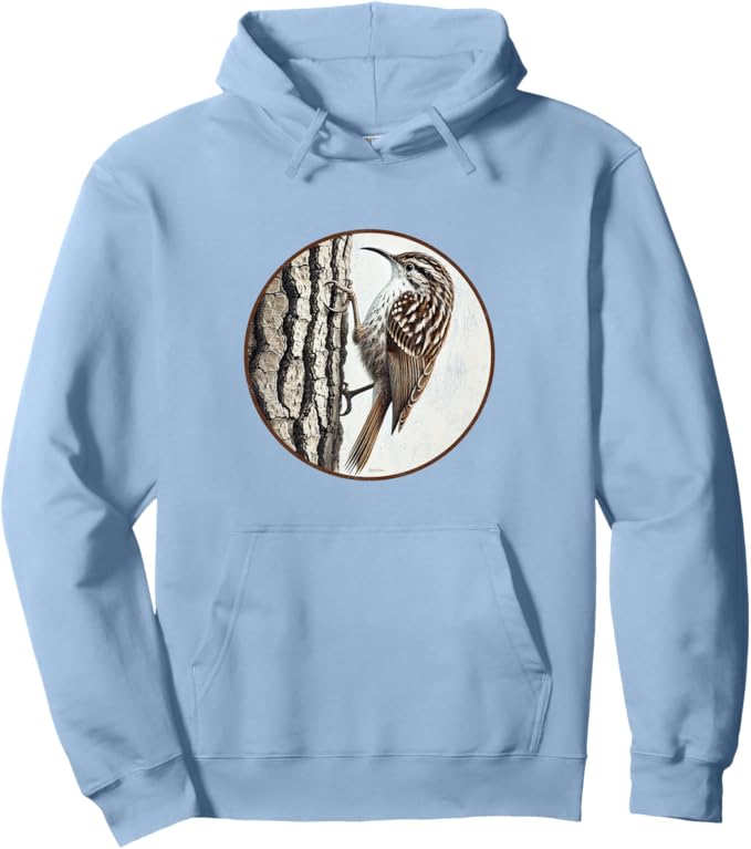Retro Brown Creeper Hoodie – Vintage Bird Design Sweatshirt