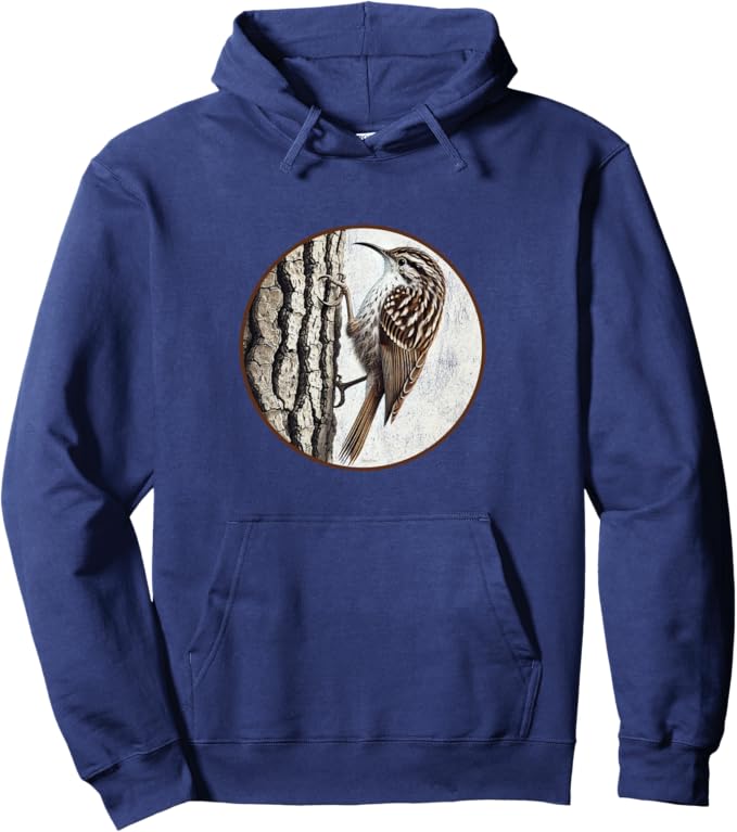 Retro Brown Creeper Hoodie – Vintage Bird Design Sweatshirt
