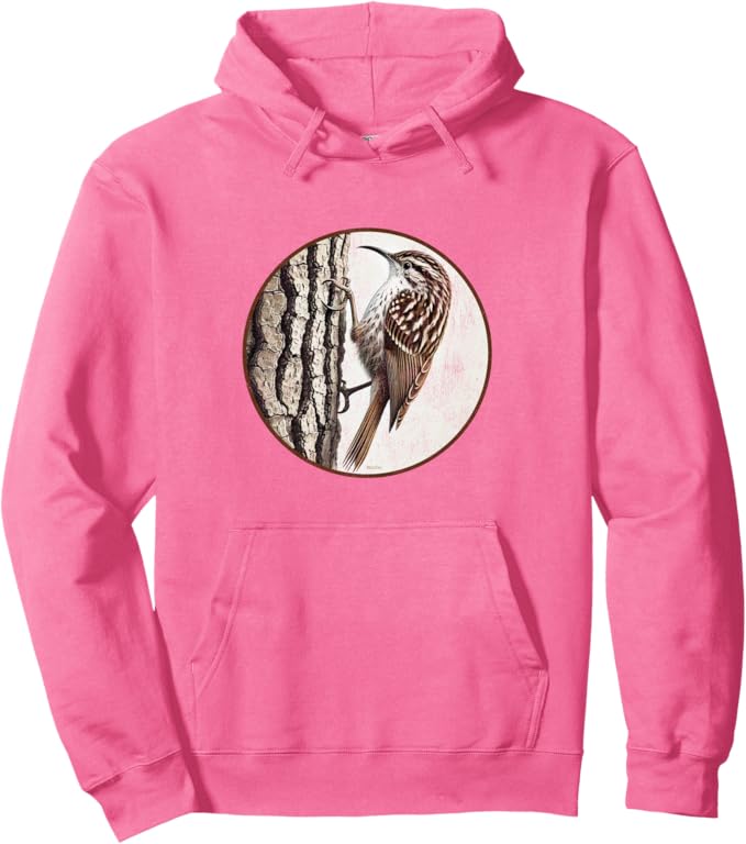 Retro Brown Creeper Hoodie – Vintage Bird Design Sweatshirt