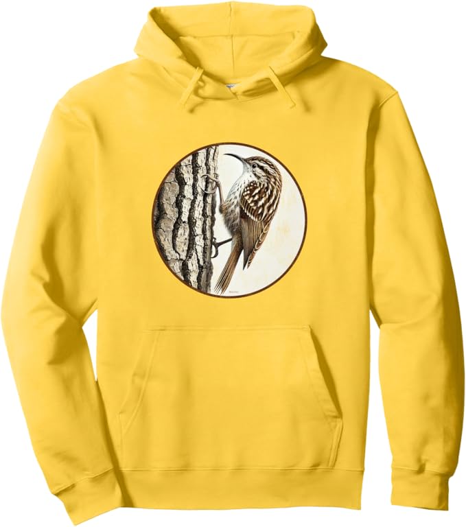 Retro Brown Creeper Hoodie – Vintage Bird Design Sweatshirt