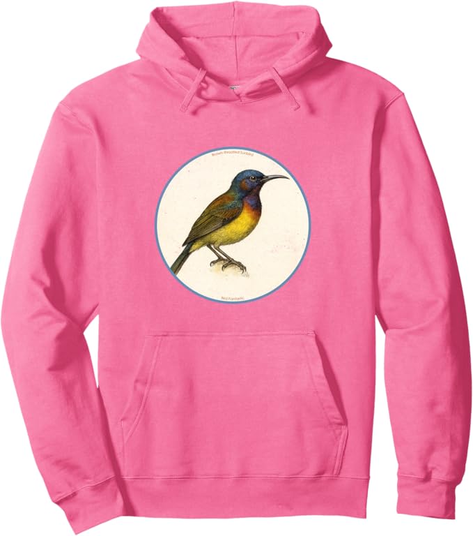 Retro Brown-Throated Sunbird Hoodie – Vintage Bird Design Sweatshirt