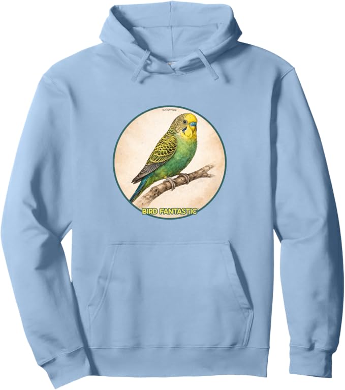 Retro Budgerigar Parrot Hoodie – Vintage Bird Design Sweatshirt