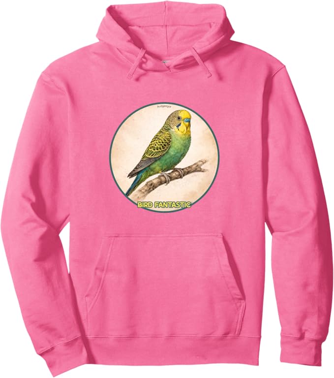 Retro Budgerigar Parrot Hoodie – Vintage Bird Design Sweatshirt