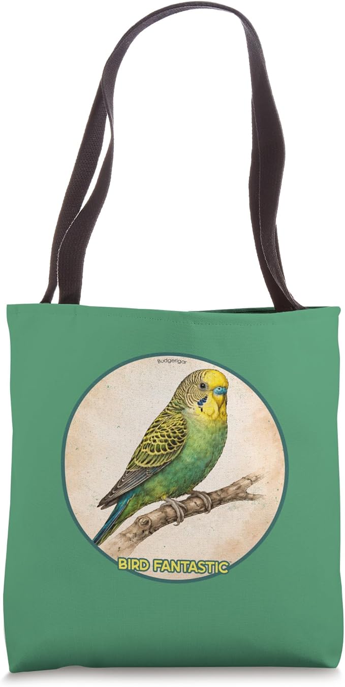 Colorful Budgerigar Parrot Bird Design Tote Bag by Bird Fantastic