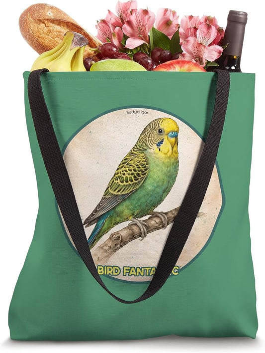 Colorful Budgerigar Parrot Bird Design Tote Bag by Bird Fantastic