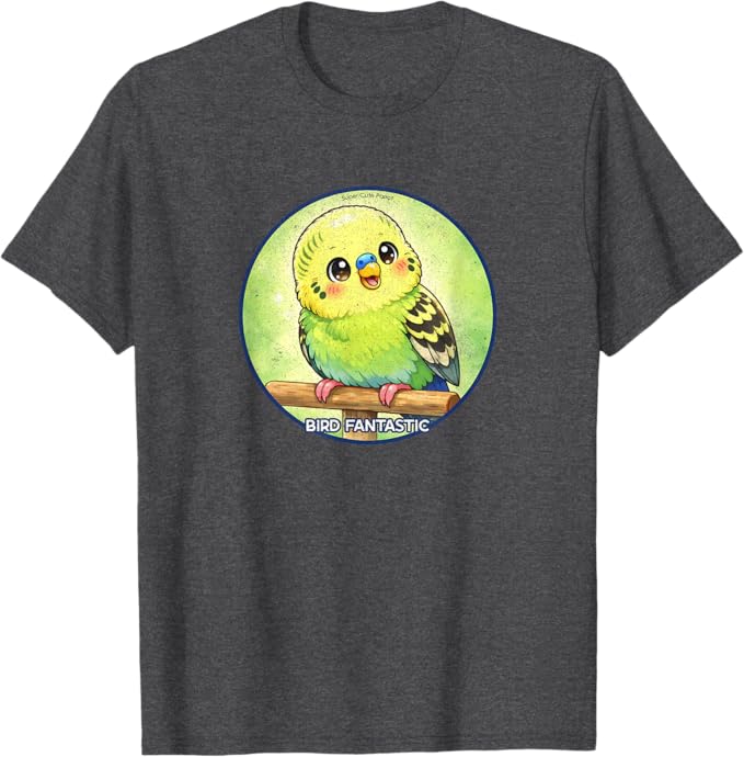 Super Cute Budgie Parrot Anime Design by Bird Fantastic | Birding Graphic Tee