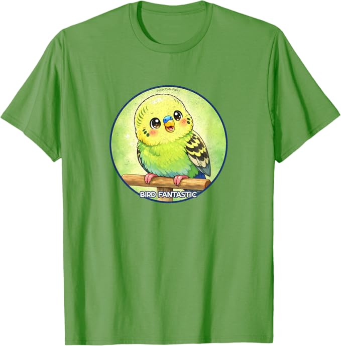 Super Cute Budgie Parrot Anime Design by Bird Fantastic | Birding Graphic Tee