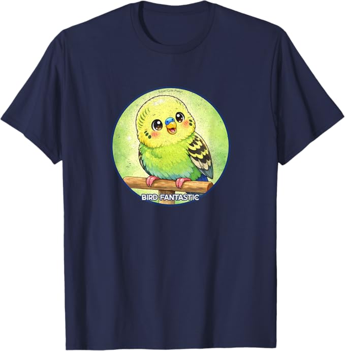 Super Cute Budgie Parrot Anime Design by Bird Fantastic | Birding Graphic Tee
