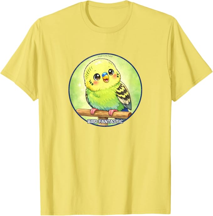 Super Cute Budgie Parrot Anime Design by Bird Fantastic | Birding Graphic Tee