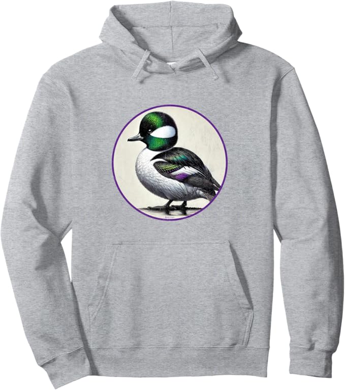 Retro Bufflehead Hoodie – Vintage Bird Design Sweatshirt