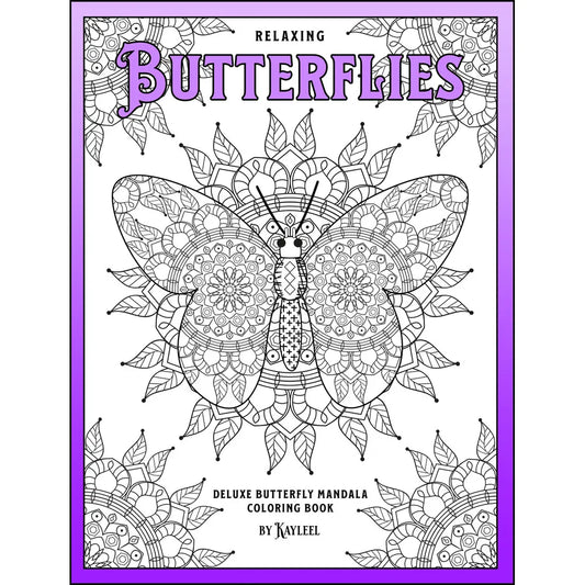 Relaxing Butterflies: Deluxe Butterfly Mandala Coloring Book