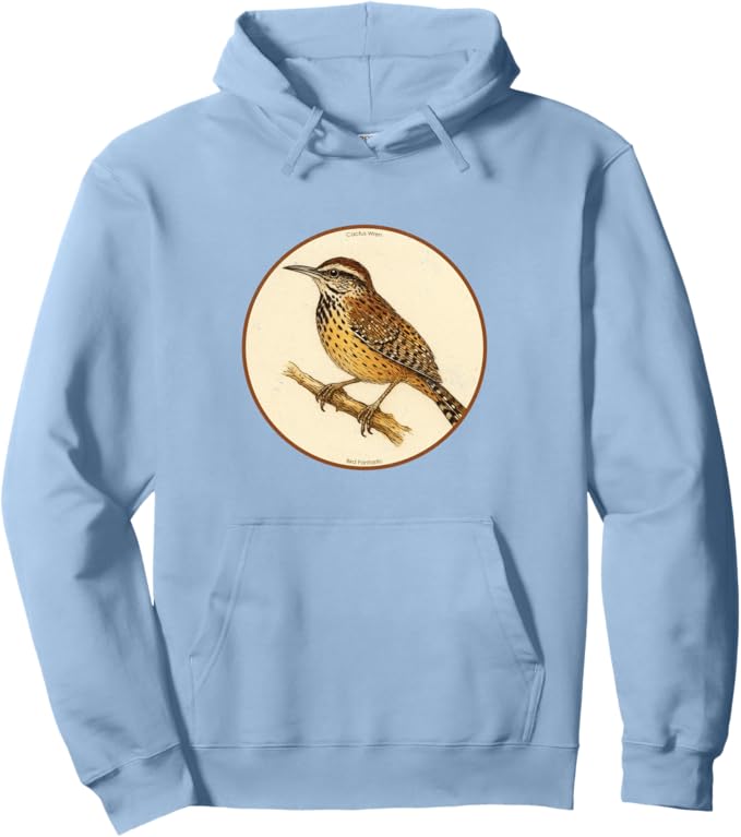 Retro Cactus Wren Hoodie – Vintage Bird Design Sweatshirt