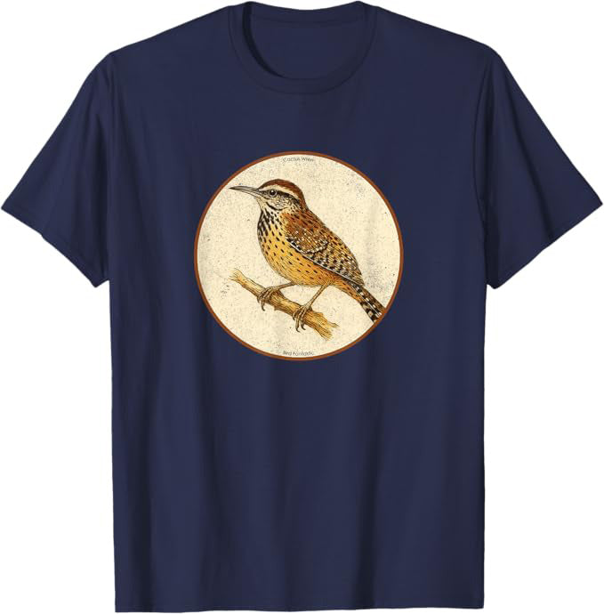 Super Cute Goldfinch T-Shirt Retro Design by Bird.fan | Birding Graphic Tee