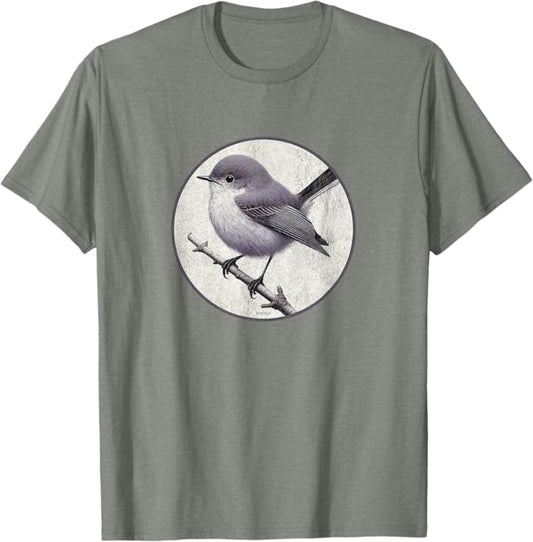 California Gnatcatcher T-Shirt Retro Design by Bird.fan | Men's Birding Graphic Tee