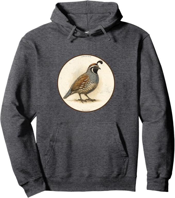 Retro California Quail Hoodie – Vintage Bird Design Sweatshirt