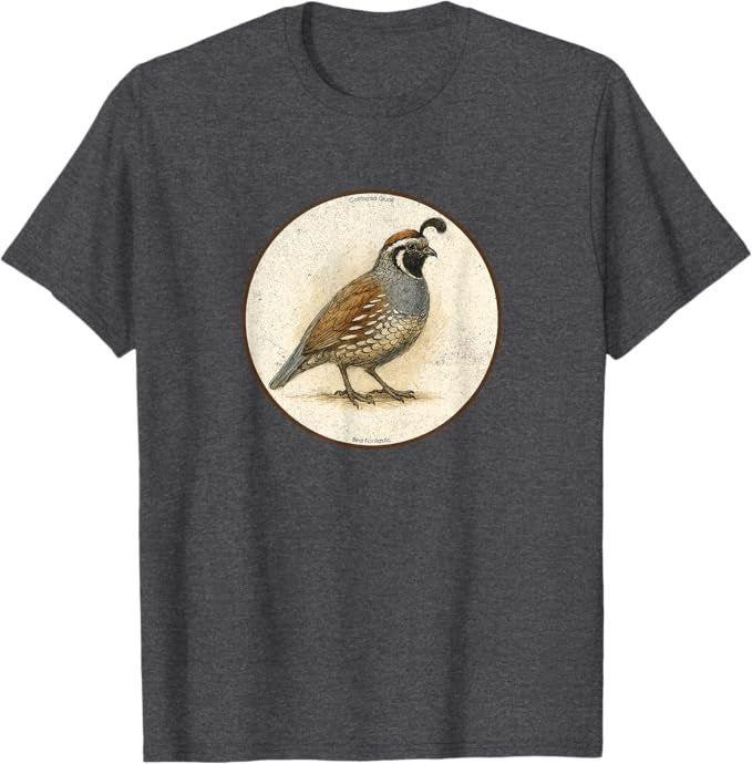 California Quail T-Shirt Retro Design by Bird.fan | Men's Birding Graphic Tee