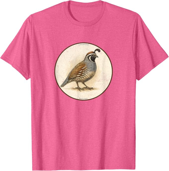 California Quail T-Shirt Retro Design by Bird.fan | Men's Birding Graphic Tee