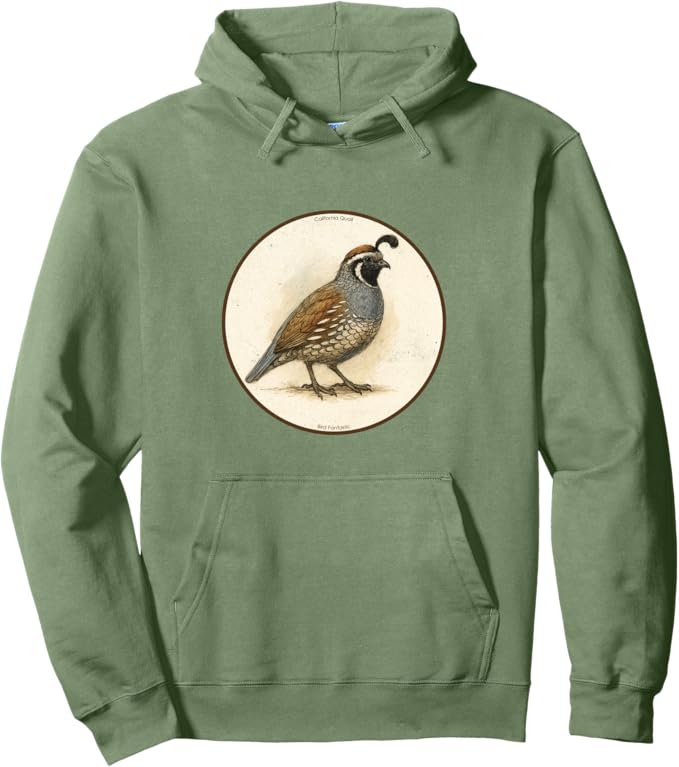 Retro California Quail Hoodie – Vintage Bird Design Sweatshirt