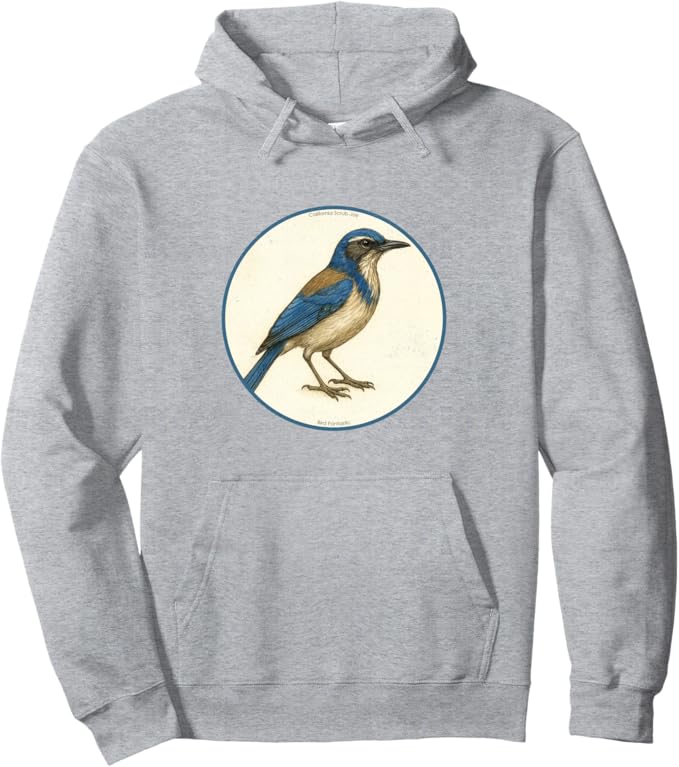 Retro California Scrub-Jay Hoodie – Vintage Bird Design Sweatshirt